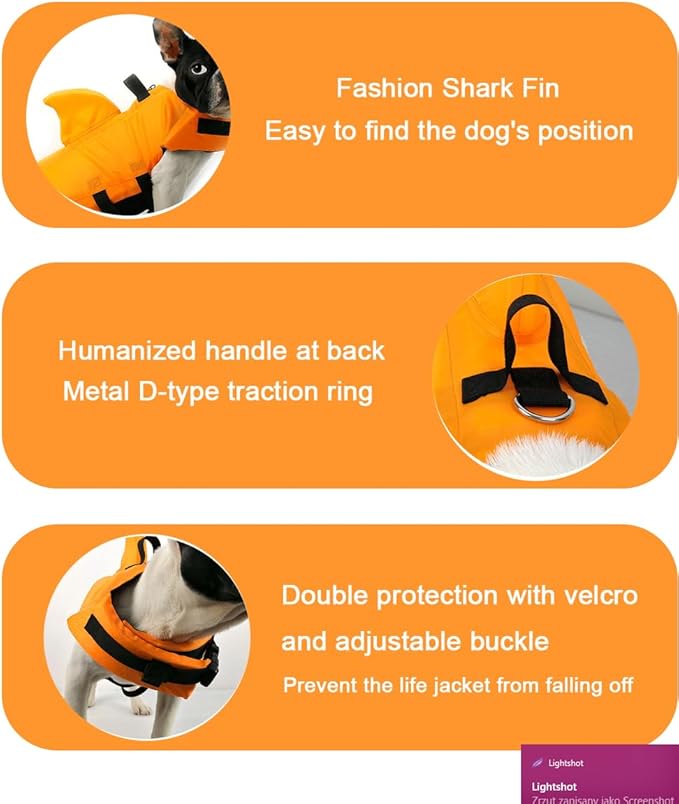 Trendy Pet Shark Fin Swimsuit Professional Life Jacket