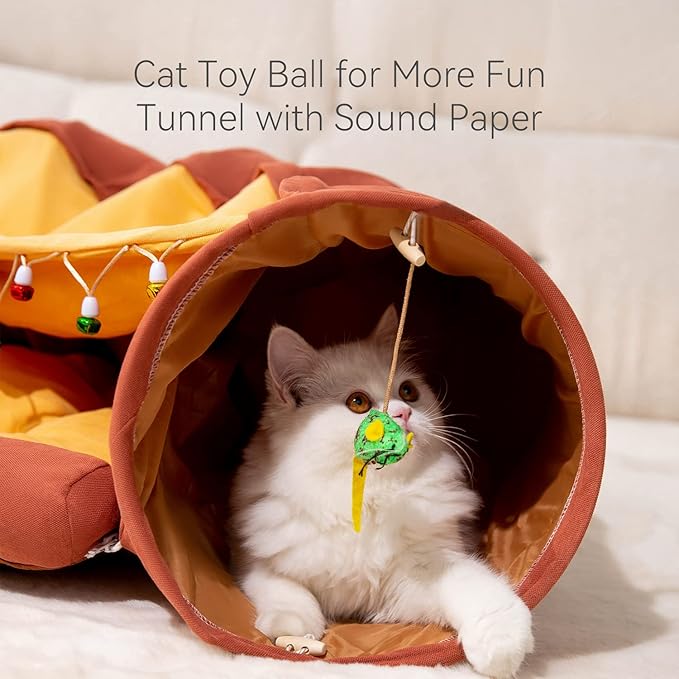 2-in-1 Foldable Pet Tunnel with Removable Washable Pad