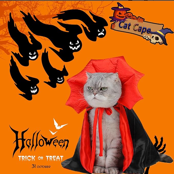 Halloween Costume Witch Vampire Cat and Dog Cloak