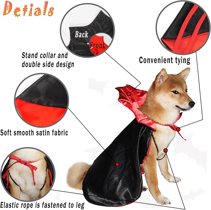 Halloween Costume Witch Vampire Cat and Dog Cloak