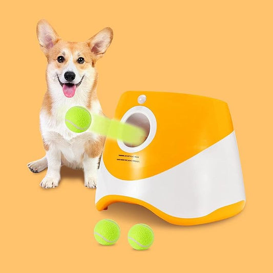 Automatic Ball Launcher Mini Tennis Dog Interactive Training , contains 3 balls