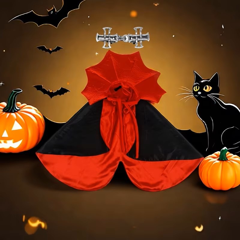 Halloween Costume Witch Vampire Cat and Dog Cloak